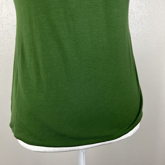 Classiques Entier Blouse Women Medium Green Brown Wood Chain Collar Casual Top - Picture 11 of 12